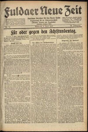 Ausgabe vom Mittwoch, den 05. April 1922.