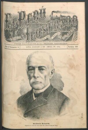 [Retrato de] Don Ernesto Malinowski. : Ingeniero en Jefe del Ferro-carril del Callao al Cerro de Pasco.