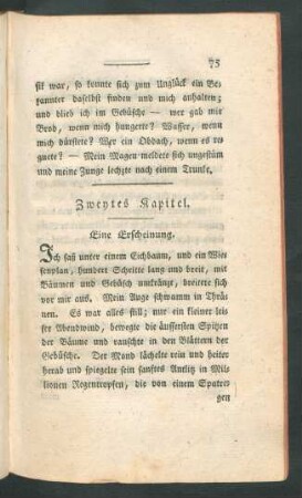 Zweytes Kapitel. Eine Erscheinung.