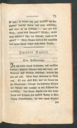 Zweytes Kapitel. Eine Erscheinung.