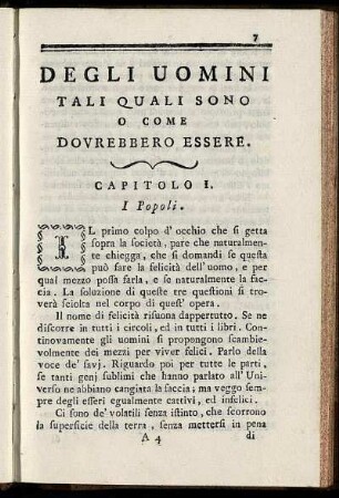 Capitolo I. I Popoli. - Capitolo V. Alcune Idee filosofiche sopra il Celibato.