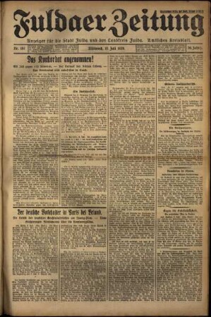 Ausgabe vom Mittwoch, den 10. Juli 1929.