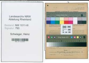 Entnazifizierung Heinz Schwieger , geb. 18.11.1919 (Feuerwehr)