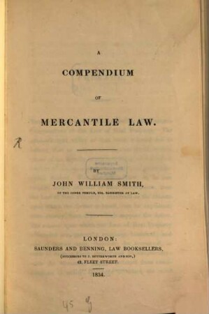 A Compendium of mercantile law