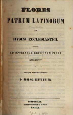 Flores patrum latinorum et hymni ecclesiastici