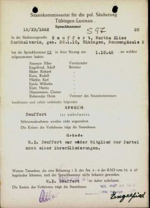 Seuffert, Martha Elise
