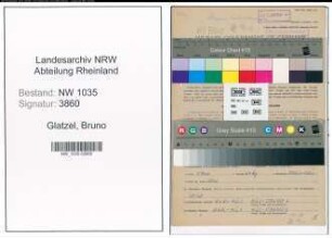 Entnazifizierung Bruno Glatzel , geb. 24.12.1890 (Lehrer)