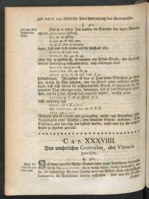 Cap. XXXVIIII. [i.e. XXXIX] Von wucherlichen Contracten, ...