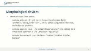 Old Lithuanian – Morphology, Part 1: Overview, Stem Formation