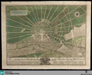 Plan oder Grundriss von der Hochfürstl. Marggraefl. Badischen Residenzstadt Carlsruhe