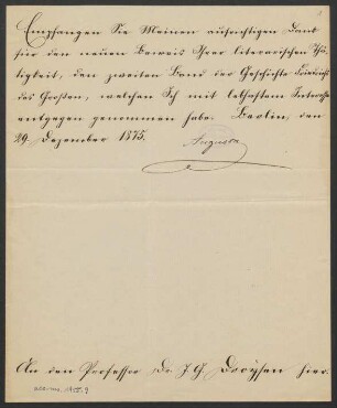 Brief an J.G. Droysen : 29. Dezember 1875