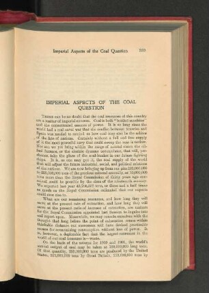 Imperial Aspects of the Coal Question.