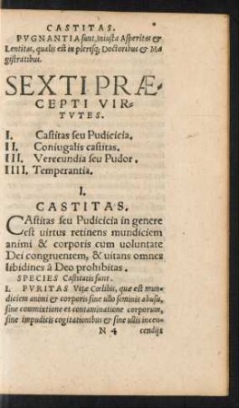 Sexti Praecepti Virtutes.