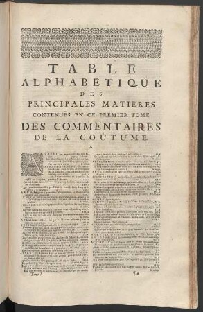 Table alphabetique