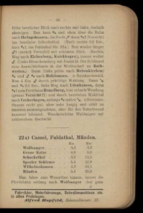 22a) Cassel, Fuldathal, Münden