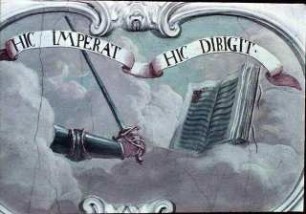 Gegensatz von Gewalt und Geist: "Hic imperat - Hic dirigit"