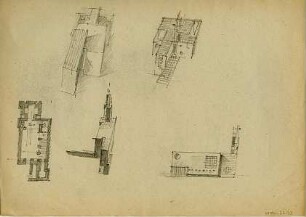 Rosenbauer, Gregor; Kirchenentwürfe Epoche 3 - Kirchen (Grundriss, Vogelperspektiven)