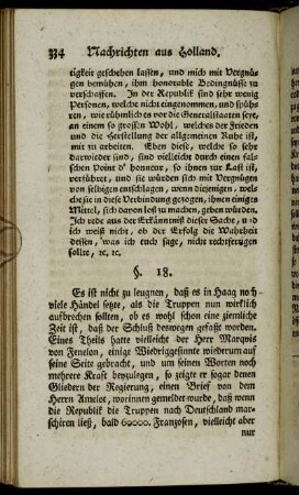 §. 18. - §. 19. Nachrichten aus Holland.