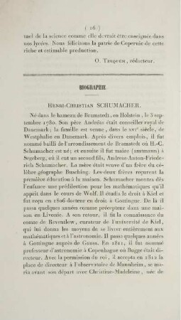 Biographie. Henri-Christian Schumacher.