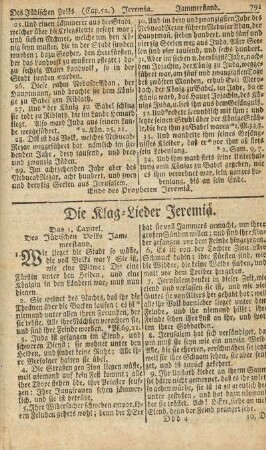 Die Klag-Lieder Jeremiä
