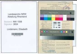 Entnazifizierung Elisabeth Lindemann , geb. 25.04.1921 (Angestellte)