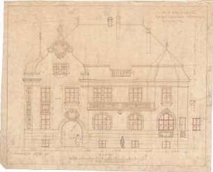 Pfann, Paul; München - Bogenhausen; Villa Jos. Selmayer - Südseite (Aufriss)