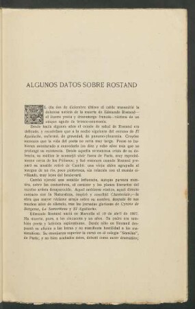 Algunos datos sobre Rostand