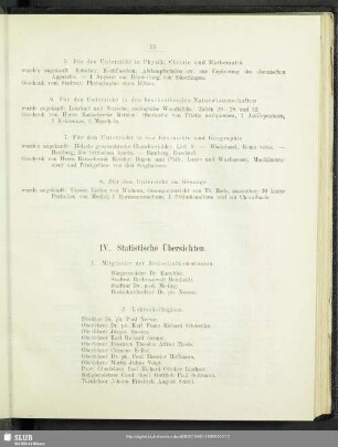 IV. Statistische Übersichten