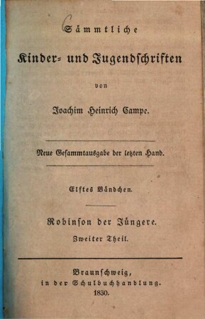 Sämmtliche Kinder- und Jugendschriften, 11. Robinson der Jüngere ; 2