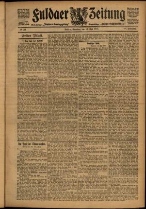 Erste Ausgabe vom Samstag, den 13. Juli 1907.