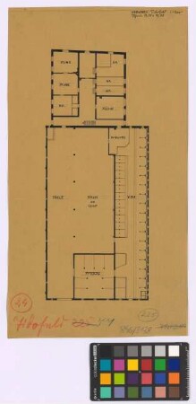 Tidofeld (Norden): Vorwerk. -Wohnteil (Grundriss). - Stallteil, Scheune (Grundriss) (23,25x37,80)