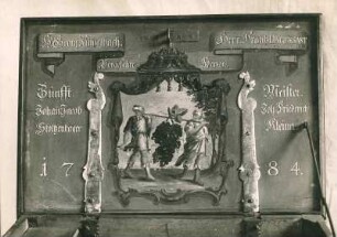 Hist. Museum: Zunftlade der Schuhmacher. Landau, 1784