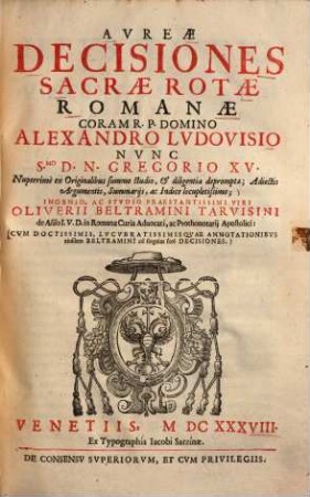 Aureae decisiones sacrae Rotae Romanae