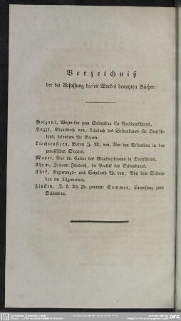 Verzeichnis der bei Abfassung dieses Werkes benutzten Bücher