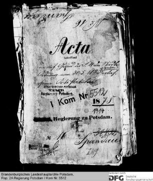 Ortsstatuten auf Grund des § 11 der Städteordnung vom 30. Mai 1853 in Spandau