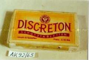 Originalschachtel mit "Discreton - Schutztabletten"