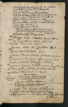 Sommerhalbjahr 1687. Rektorat Georg Heinrich Keller