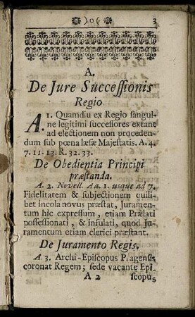 A. De Jure Successionis Regio. - B. De Judicio Provinciali Majori.