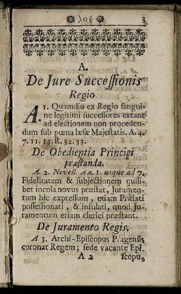 A. De Jure Successionis Regio. - B. De Judicio Provinciali Majori.