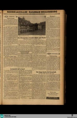 Straßburger neueste Nachrichten : amtliche Tageszeitung und Regierungsanzeiger für das deutsche Elsass ; [...] ; Bezirksausgabe Nord : Hagenau, Weißenburg, Bezirksausgabe Hagenau-Weissenburg