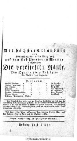 Die vereitelten Ränke