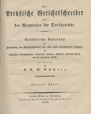 Theil 2: Der Preussische Gerichtsschreiber
