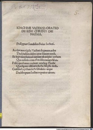 Oratio de Jesu Christi die natali