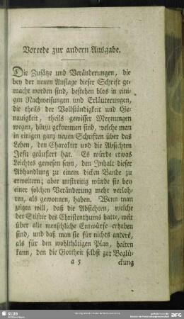 Vorrede zur andern Ausgabe