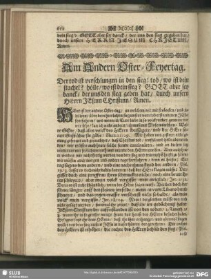 Am Andern Oster-Feyertag