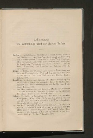 Abkürzungen und vollständige Titel der citirten Bücher