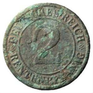 Fundmünze, 2 Rentenpfennig, 1923 - 1924