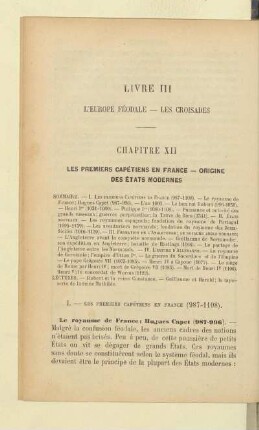 Livre III L'Europe féodale - les croisades