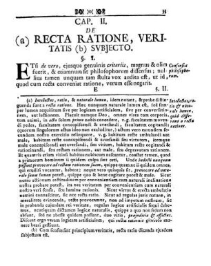 Cap. II. Recta Ratione, Veritatis Svbjecto