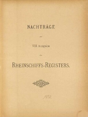 Rheinschiffs-Register. 8. 1892, Nachtr.